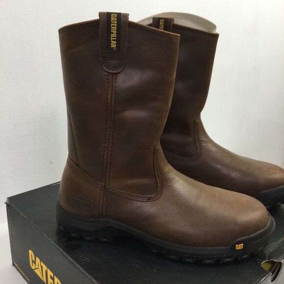 Caterpillar Work Boots Mens 8.5 M Summer Brown Drawbar Pull-On Steel Toe P91155 - Picture 5 of 10